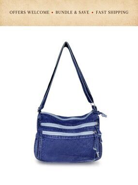 Denim Crossbody Bag Large Capacity Jean Hobo Shoulder Bag